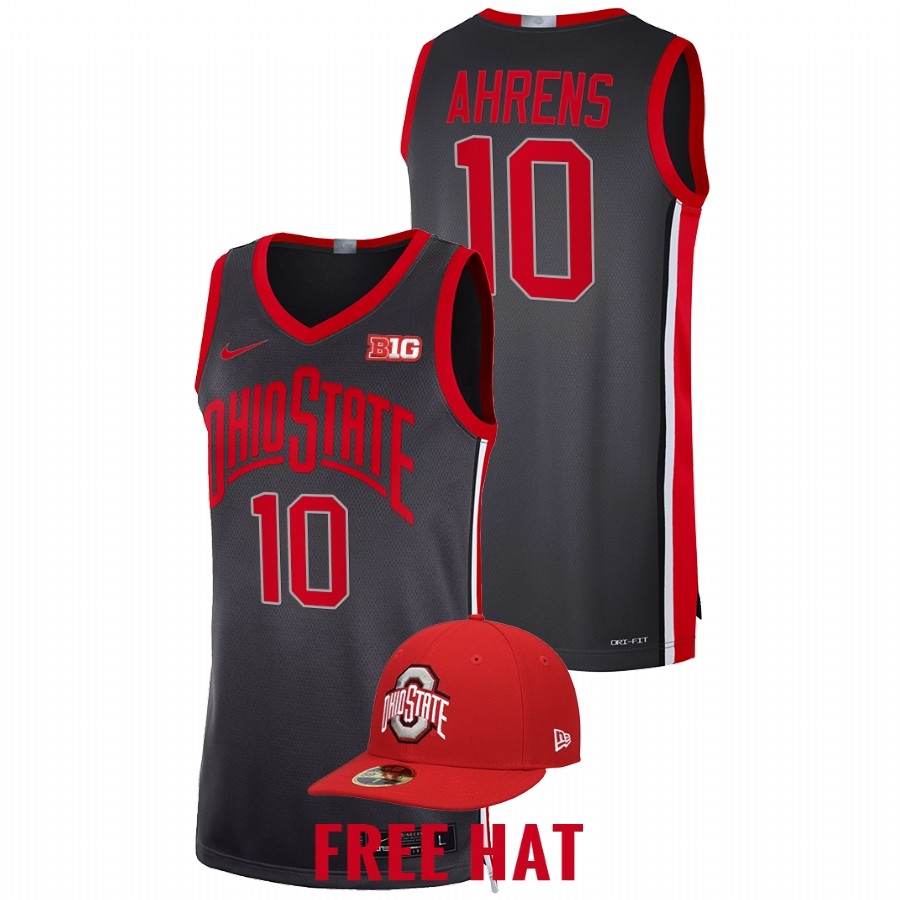 Ohio State Buckeyes Men's NCAA Justin Ahrens #10 Gray 2021-22 Throwback 90s Limited College Basketball Jersey NCK1349NJ